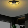 Suspensions / Lustres|VIESTE Plafonnier LED noir moderne – 3 anneaux