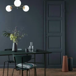 Suspensions / Lustres|SIERRE Plafonnier vintage métal doré 3 globes verre dépoli