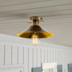 Suspensions / Lustres|URLA Plafonnier vintage noir - métal, forme conique