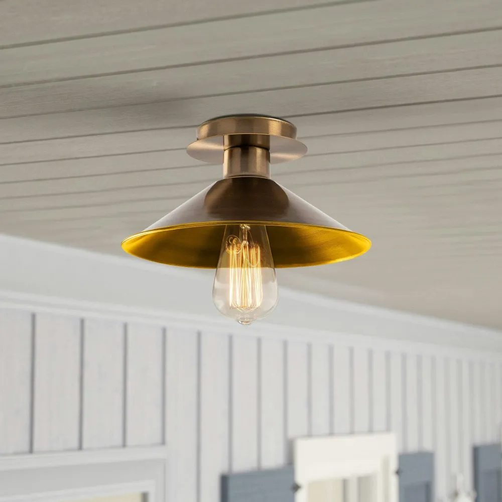 Suspensions / Lustres|URLA Plafonnier vintage noir - métal, forme conique