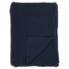Textile·Plaids / Jetés|FALLON Plaid canapé bleu marine - maille de coton recyclé