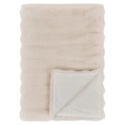 Textile·Plaids / Jetés|FALLON Plaid fausse fourrure blanc - esprit cocooning