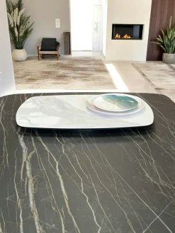 Arts De La Table·Plateaux|LOMBARDIE Plateau tournant apéritif en céramique marbrée noir & cuivrée