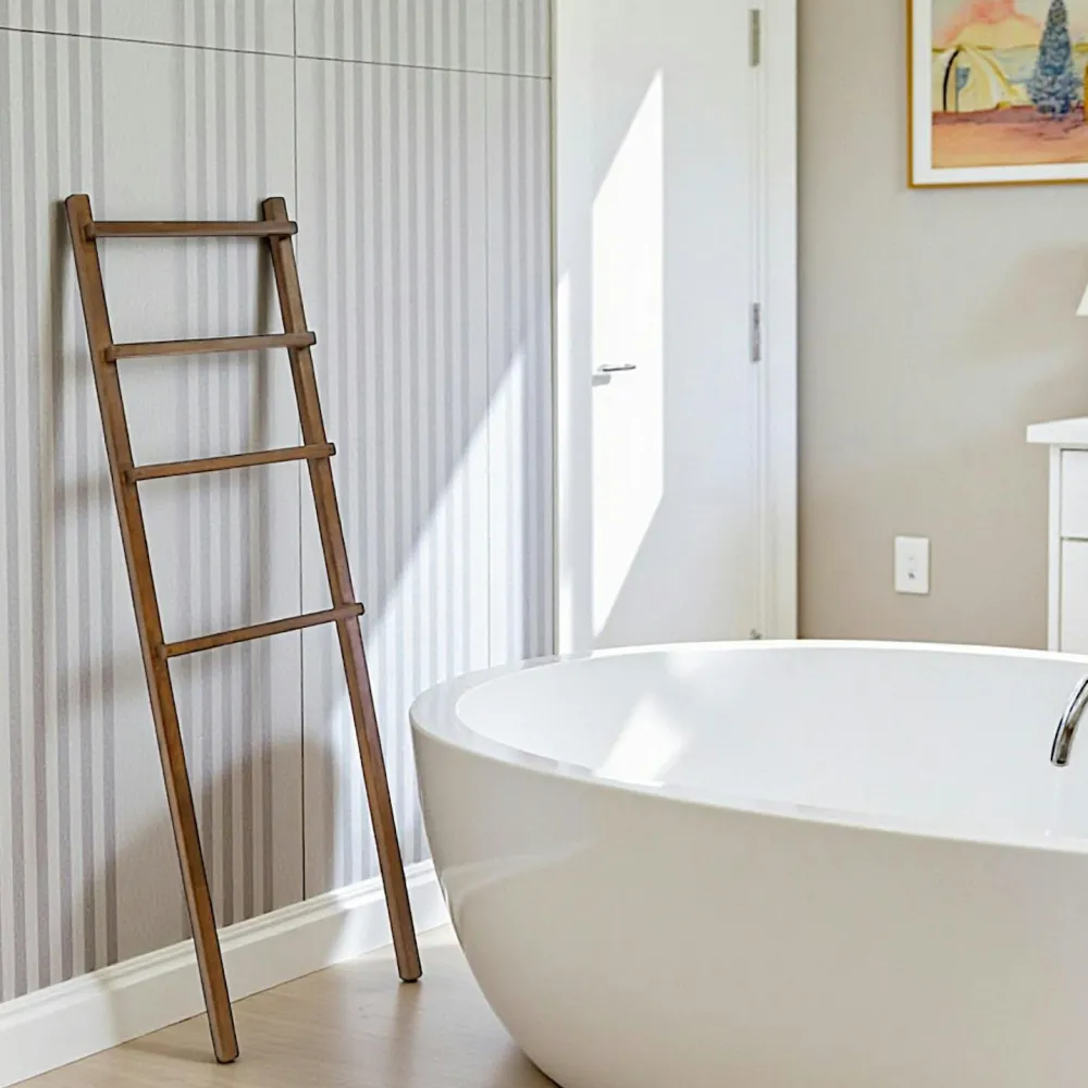 Meubles De Salle De Bains·Rangement Salle De Bains|Olga Porte serviette échelle hévéa h160cm