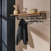 Meubles D'Entrée·Portemanteaux|Portemanteaux Industriels|Melbourne Portemanteau mural en bois d'acacia 6 patères + 1 tringle TRIBECA
