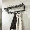 Meubles D'Entrée·Portemanteaux|Portemanteaux Industriels|RALF Portemanteau mural gris foncé 10 crochets, 1 tringle