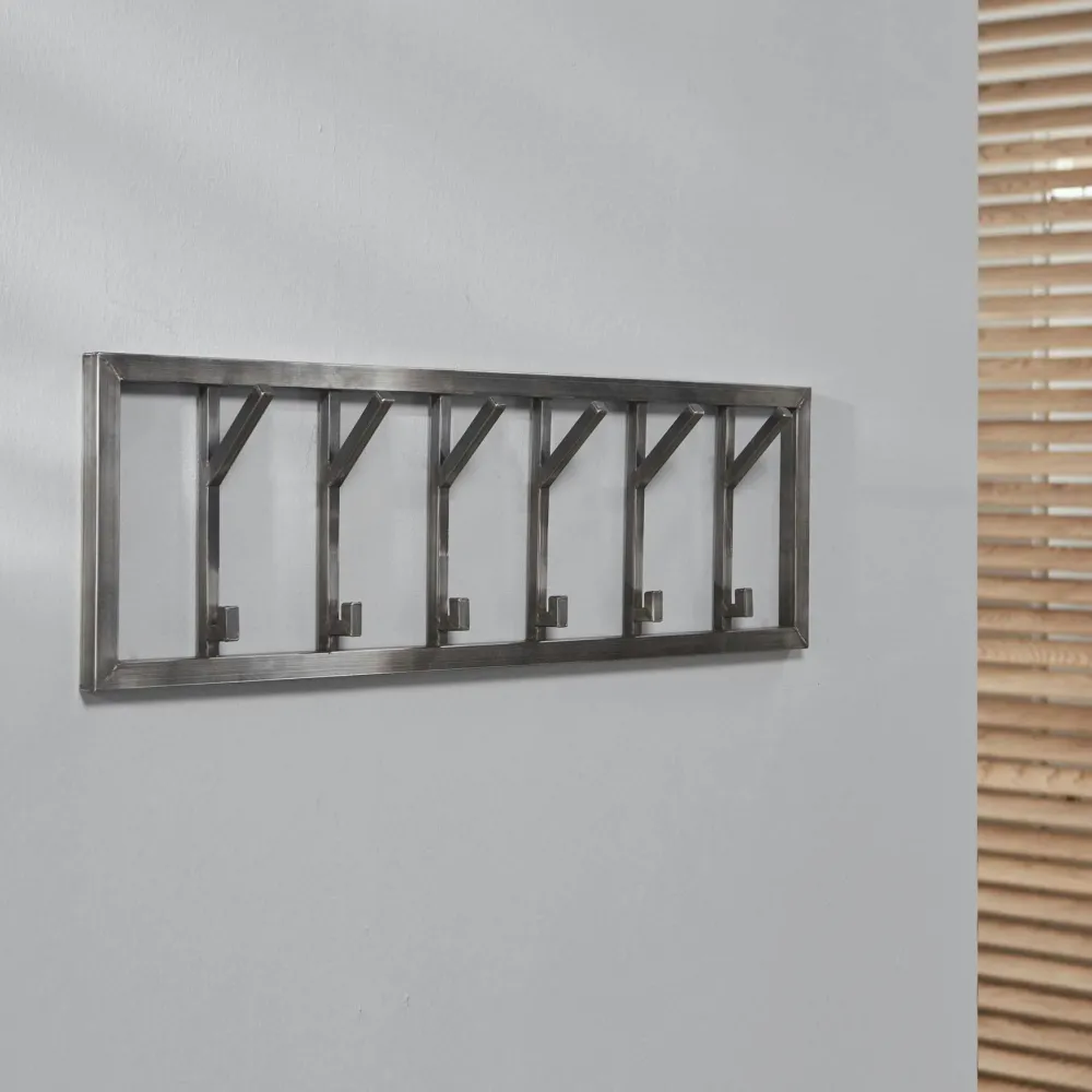 Meubles D'Entrée·Portemanteaux| Portemanteau mural industriel 6 double crochets