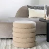 Rangements Déco·Malles|Meubles De Salon·Poufs|BRUGES Pouf avec rangement, tissu bouclette beige