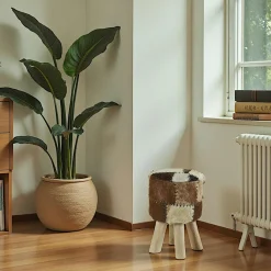 Meubles De Salon·Poufs|LAMPANG Pouf bois de teck peau