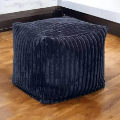Meubles De Salon·Poufs| Pouf carré velours grosses côtes camel VISBY