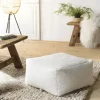 Univers Déco·Scandinave Hygge|Meubles De Salon·Poufs|TIM Pouf de salon carré blanc tissu bouclettes