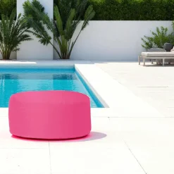Coussins / Poufs De Jardin|ARTA Pouf extérieur imperméable rose - forme ronde