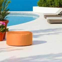 Coussins / Poufs De Jardin|ARTA Pouf extérieur imperméable orange - forme ronde