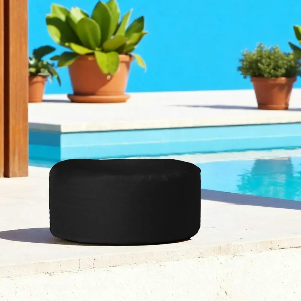 Coussins / Poufs De Jardin|ARTA Pouf extérieur imperméable noir - forme ronde