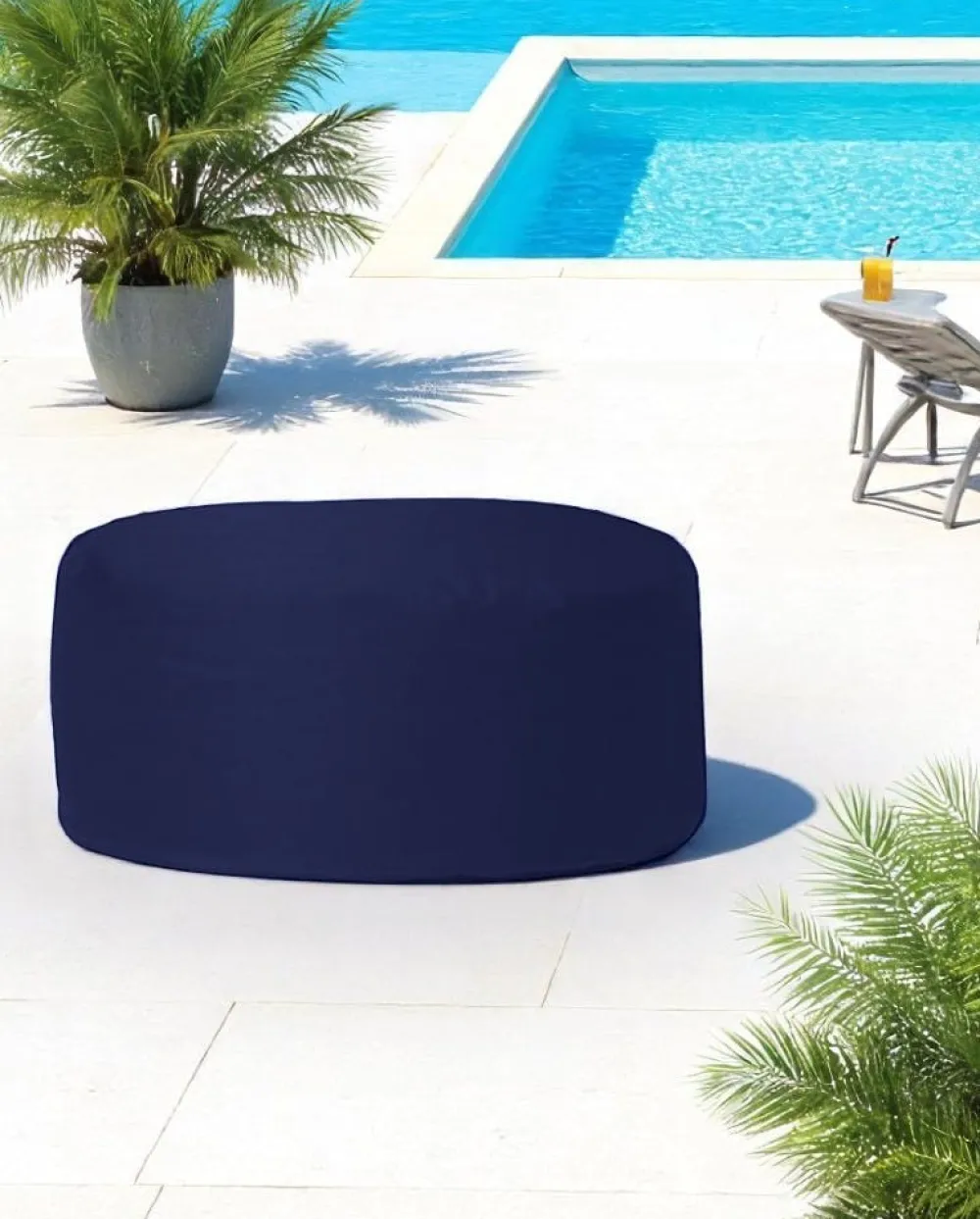 Coussins / Poufs De Jardin|ARTA Pouf extérieur imperméable noir - forme ronde