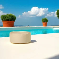 Coussins / Poufs De Jardin|ARTA Pouf extérieur imperméable taupe - forme ronde