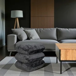 Meubles De Salon·Poufs|IENA Pouf pivotant vert effet coussins empilés