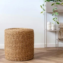 Meubles De Salon·Poufs|BRUGES Pouf rond en jonc de mer, style bohème