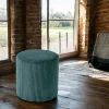 Meubles De Salon·Poufs|MALMOE Pouf rond velours côtelé bleu pétrole (lot de 2)