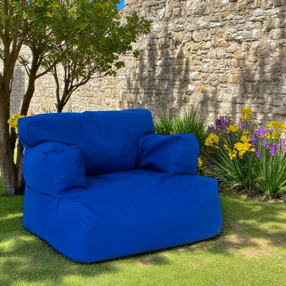 Coussins / Poufs De Jardin|ARTA Pouf XXL extérieur avec accoudoirs - bleu