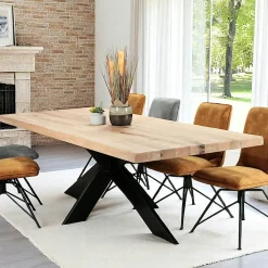 Rallonges De Tables À Manger|PALERME Rallonge pour les tables en chêne blanc bords naturels 200 et 240 cm (50 cm)