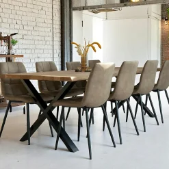 Rallonges De Tables À Manger|SAVONE Rallonges en bois de chêne clair avec bordures naturelles pour table à manger 300 cm (lot de 2)