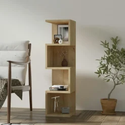 Consoles En Bois|Consoles En Bois|MARFA Rangement mural suspendu effet chêne, avec niches