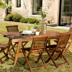 Salons De Jardin·Ensemble Repas|MACAO Salle à manger de jardin 6 personnes teck massif