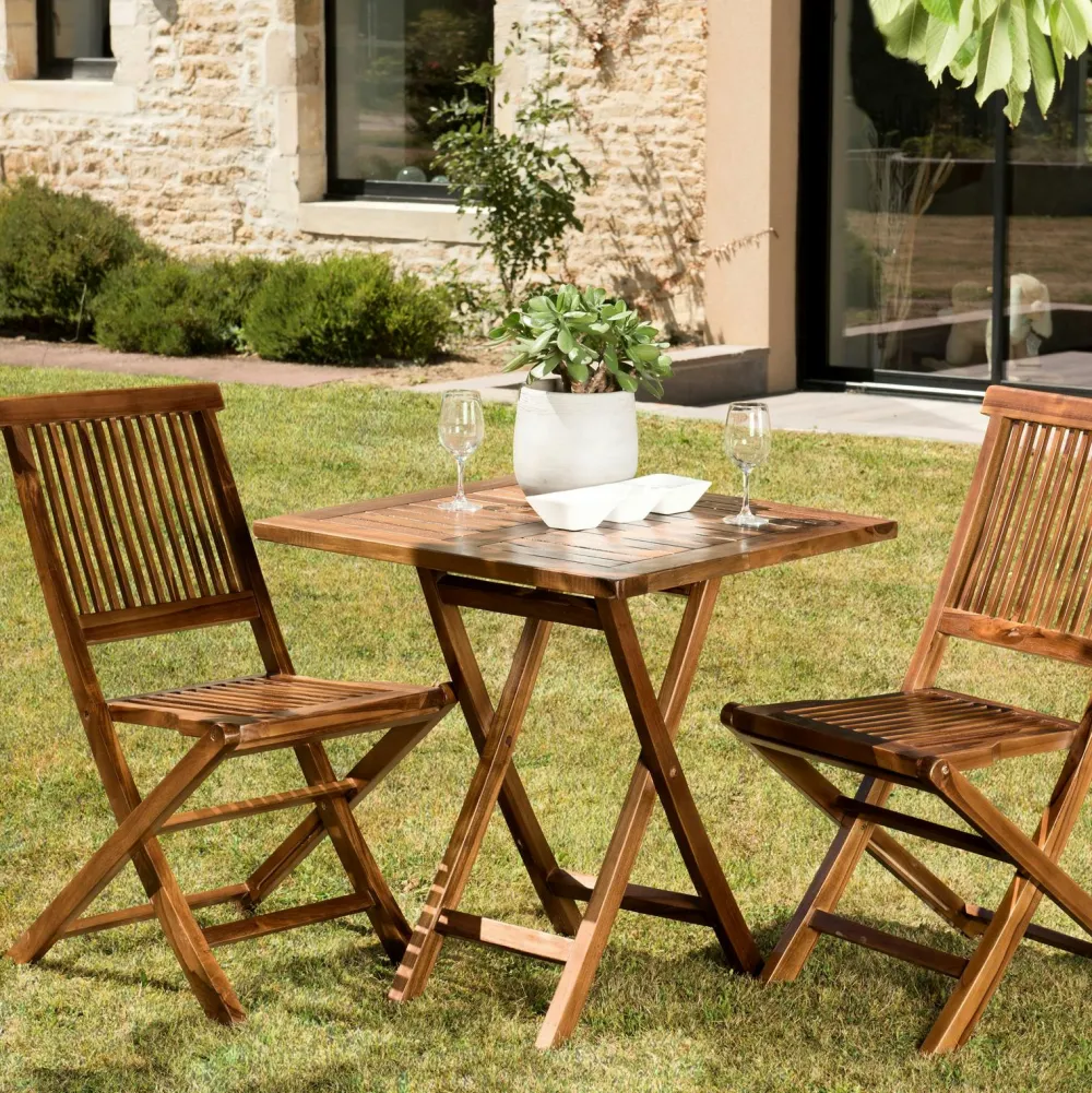 Salons De Jardin·Ensemble Repas|MACAO Salle à manger de jardin table pliante et chaises teck massif