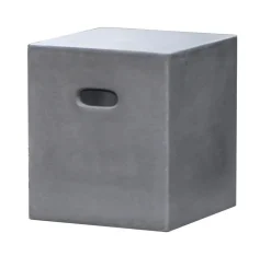 Salons De Jardin·Ensemble Repas|HERCULE Salon de jardin Aspect Béton et piètement en Acacia Table 200x100 + 2 bancs