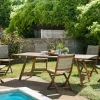 Salons De Jardin·Ensemble Repas|BAHIA Salon de jardin (1 table de jardin pliante acacia 220x90, 4 chaises de jardin, 2 fauteuils de jardin)