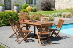 Salons De Jardin·Salons Détente|OUTDOOR BERGEN Salon de jardin en teck BERGEN (1 canapé 3 places, 2 fauteuils, 1 table basse)