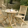 Salons De Jardin·Ensemble Repas|SUMMER Salon de jardin en Teck table ronde 2 chaises 60cm