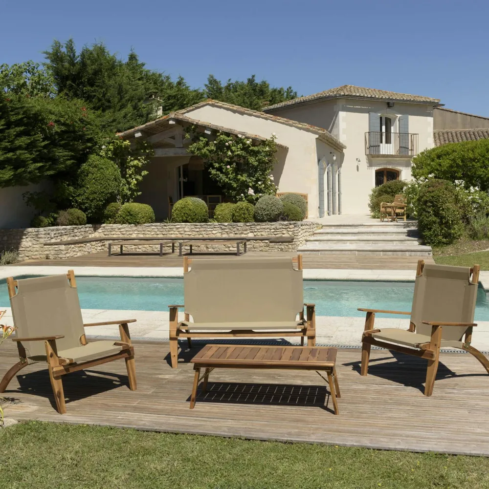 Salons De Jardin·Salons Détente|BAHIA Salon de jardin pliant 4 places bois d'acacia