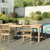 Salons De Jardin·Ensemble Repas|OUTDOOR BERGEN Salon de Jardin Teck Table 220x100 + 6 fauteuils empilables BERGEN ref. 30020839