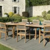 Salons De Jardin·Ensemble Repas|SUMMER Salon de Jardin Teck Table extensible 200/300 + 6 fauteuils empilables ref. 30020854