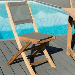 Salons De Jardin·Ensemble Repas|SUMMER Salon de Jardin Teck Table extensible 180/240 + 6 fauteuils empilables ref. 30020851