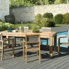 Salons De Jardin·Ensemble Repas|OUTDOOR BERGEN Salon de Jardin Teck Table 220x100 + 6 fauteuils empilables BERGEN ref. 30020837