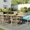 Salons De Jardin·Ensemble Repas|SUMMER Salon de Jardin Teck Table extensible 180/240 + 6 fauteuils empilables ref. 30020850