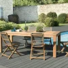 Salons De Jardin·Ensemble Repas|OUTDOOR BERGEN Salon de Jardin Teck Table 220x100 + 6 chaises pliantes BERGEN ref. 30020836