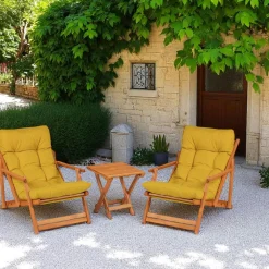 Salons De Jardin·Salons Détente|Transats / Bains De Soleil|SORA Salon jardin détente jaune - 2 assises confort