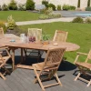Salons De Jardin·Ensemble Repas|SUMMER Salon jardin Teck table ovale 180 cm 4 chaises 2 fauteuils