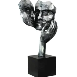 Objets Décoration·Figurines / Statues| Sculpture moderne "Amore" argent socle noir