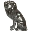 Objets Décoration·Figurines / Statues| Sculpture moderne de lion rugissant couleur argent
