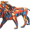 Objets Décoration·Figurines / Statues| Sculpture moderne en métal peint lion