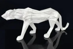 Objets Décoration·Figurines / Statues| Sculpture moderne panthère blanche effet marbre 68 cm