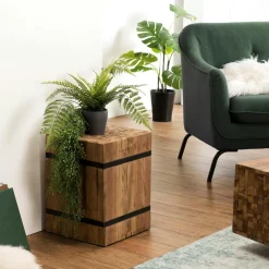 Sellettes En Métal|MATT Sellette porte-plante en teck recyclé 46 cm