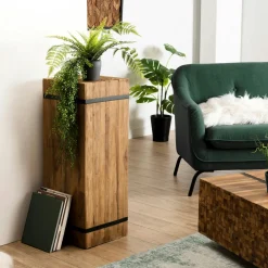 Sellettes En Métal|MATT Sellette porte-plante en teck recyclé 46 cm