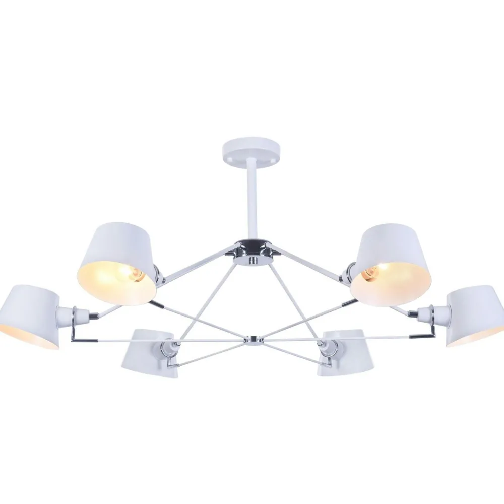 Suspensions / Lustres|MODENE Suspension araignée blanche 6 abat-jour