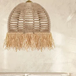 Suspensions / Lustres|OLTEN Suspension bohème durable avec corde et franges